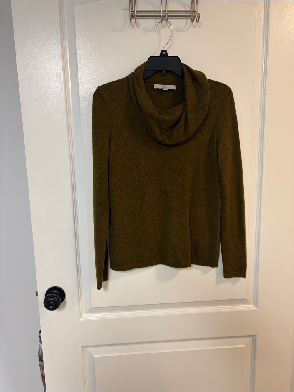 LOFT Olive Cowl Neck Sweater